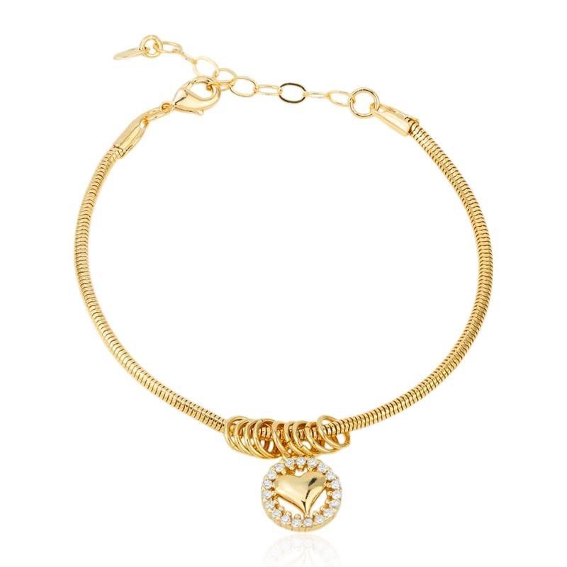 PULSEIRA FOLHEADA CORAÇÃO COM CORAÇÃO