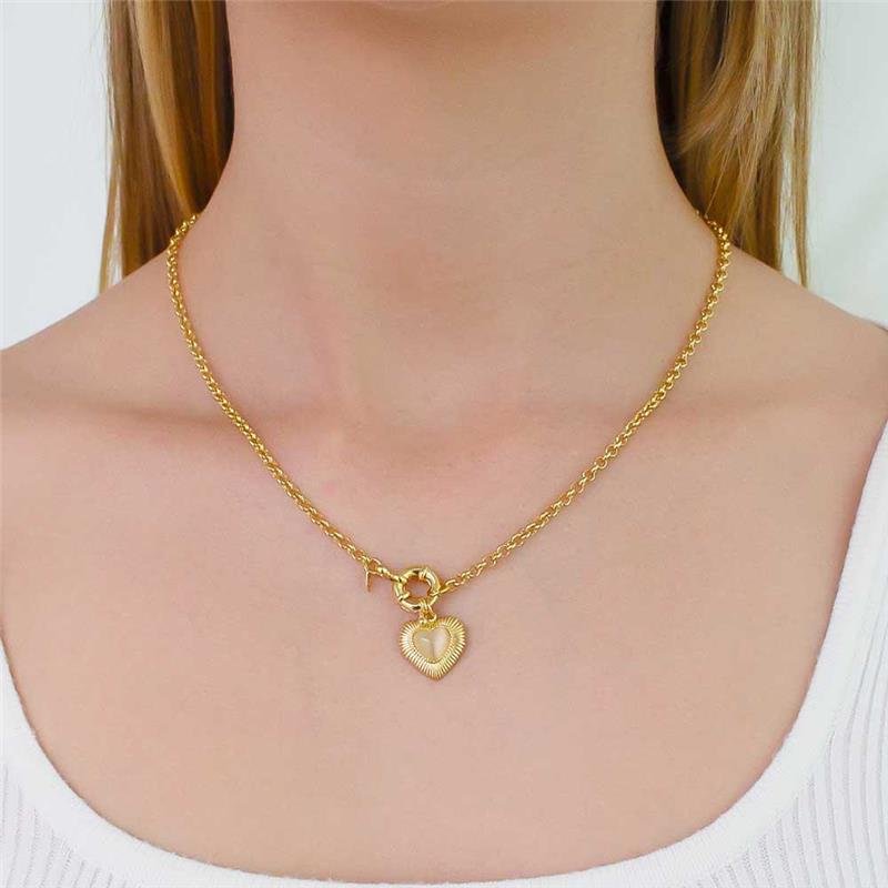 GARGANTILHA FOLHEADA CORAÇÃO ELOS PORTUGUÊS