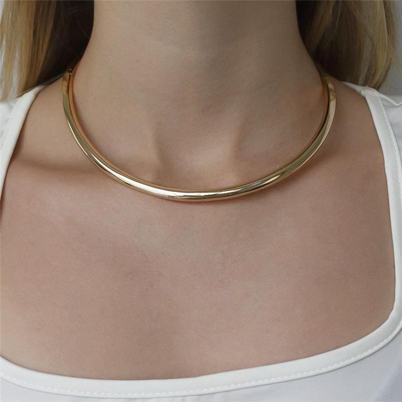 COLAR ARO FOLHEADO LISO