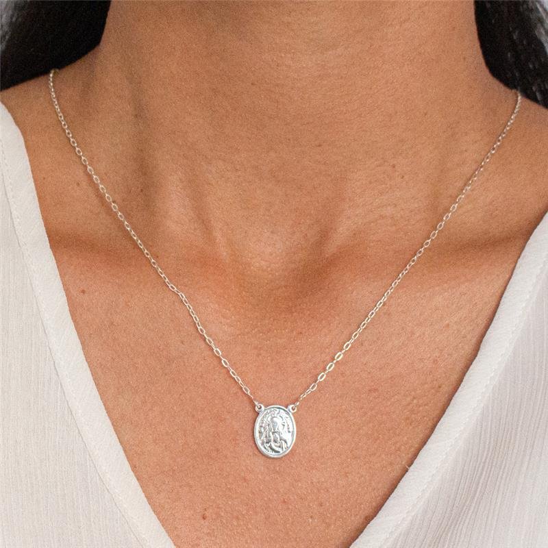 ESCAPULÁRIO EM PRATA SAGRADO CORAÇÃO DE JESUS