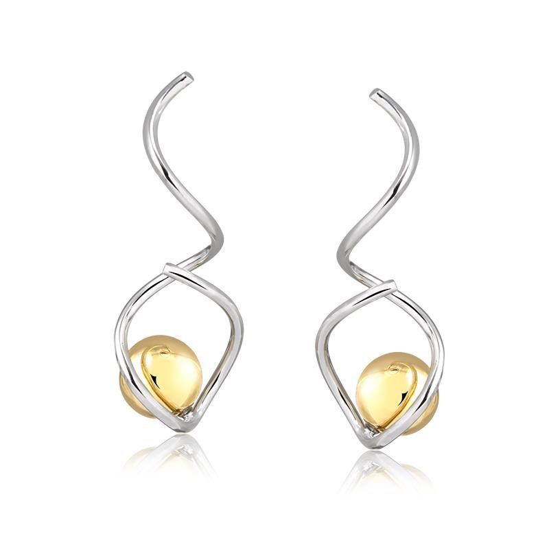 BRINCO FOLHEADO DUO COLOR COM ESFERA - GLOW UP 
