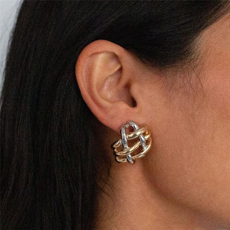 BRINCO FOLHEADO DUO COLOR GLOW UP