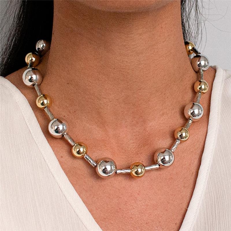 GARGANTILHA FOLHEADA DUO COLOR GLOW UP - 35CM