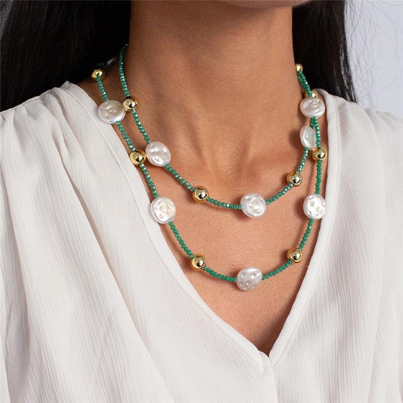 GARGANTILHA FOLHEADA BOLA CRISTAL GLOW UP 90CM