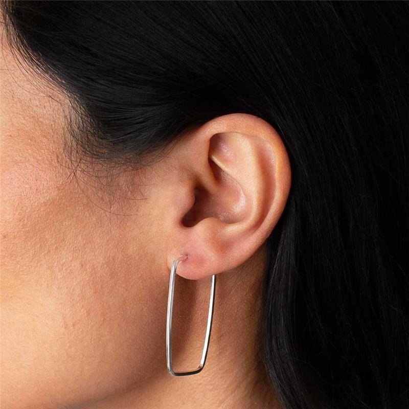 ARGOLA PRATA 925 QUADRADO