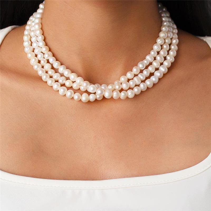 GARGANTILHA FOLHEADA PÉROLA BARROCA LONGO