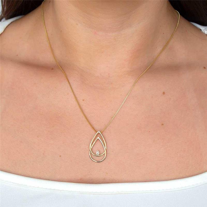 GARGANTILHA FOLHEADA PONTO DE LUZ GOTA