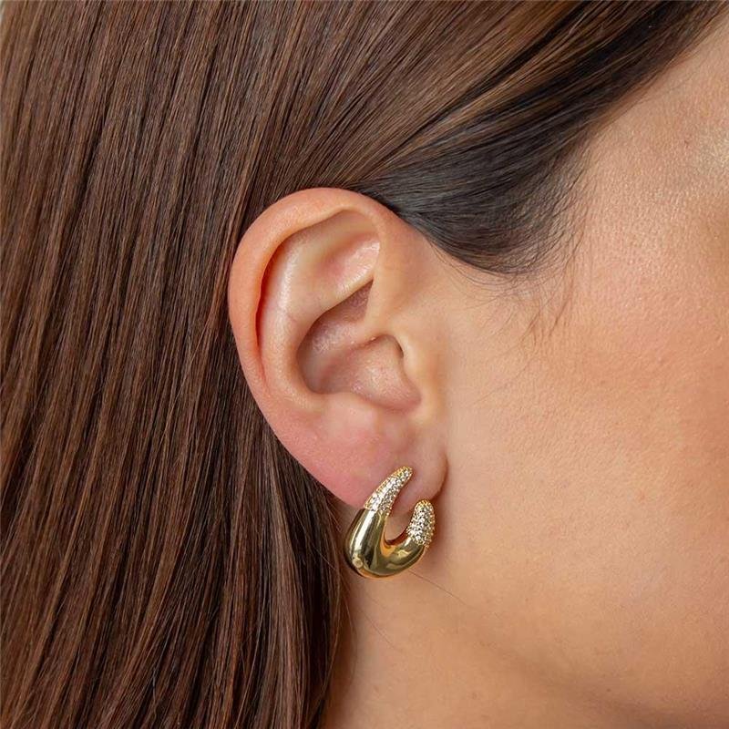 BRINCO FOLHEADO CRAVEJADO