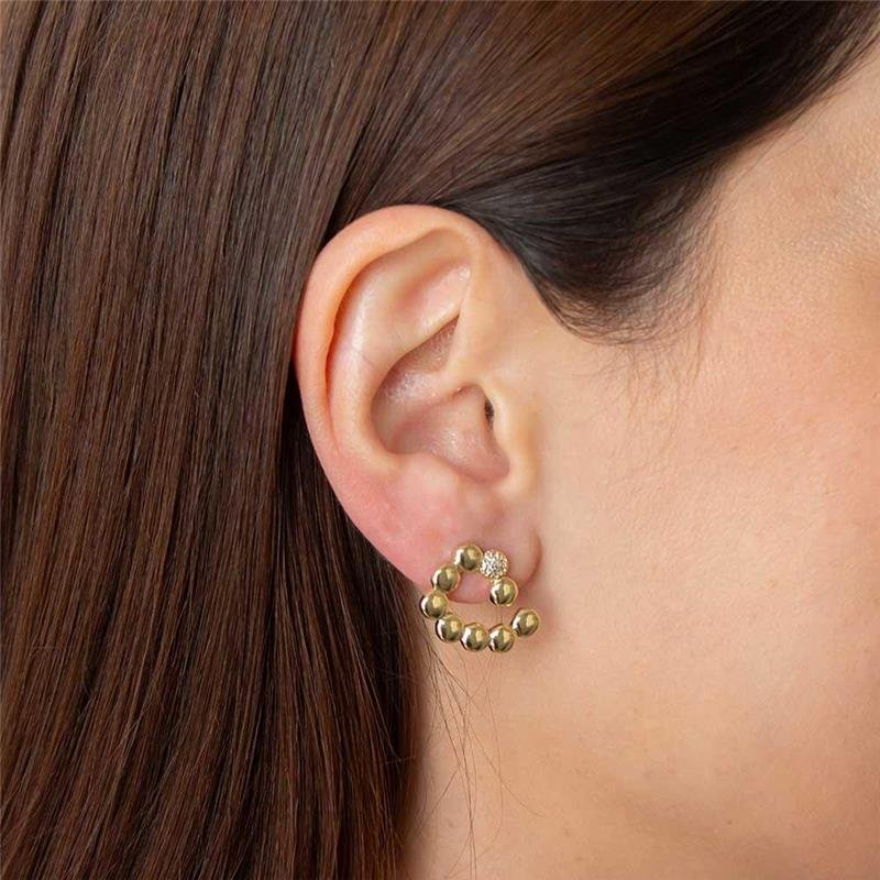 BRINCO FOLHEADO CRAVEJADO