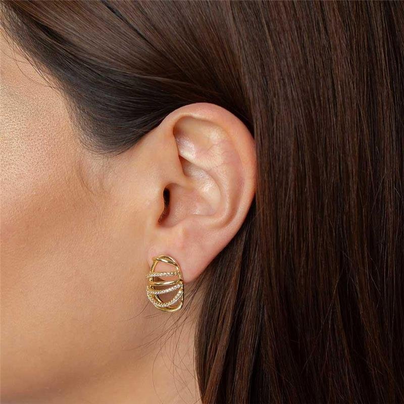 BRINCO FOLHEADO CRAVEJADO