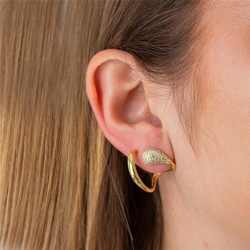 SEMI-ARGOLA FOLHEADA CRAVEJADA