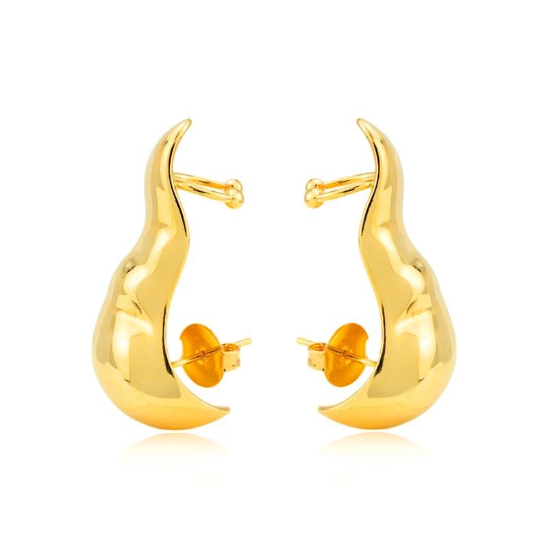 BRINCO FOLHEADO LISO EAR CUFF