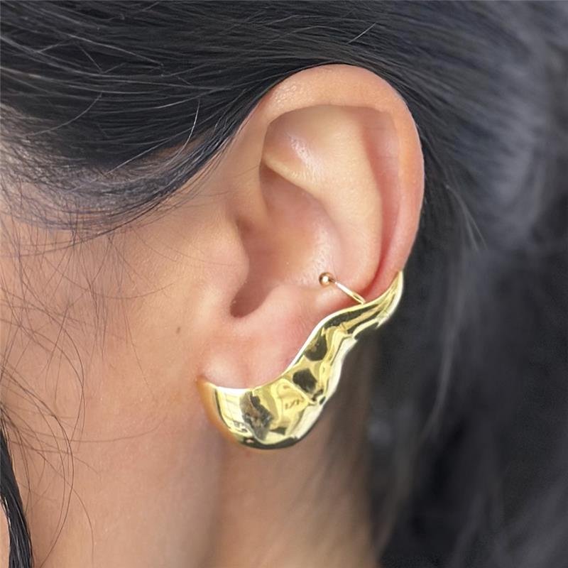 BRINCO FOLHEADO LISO EAR CUFF