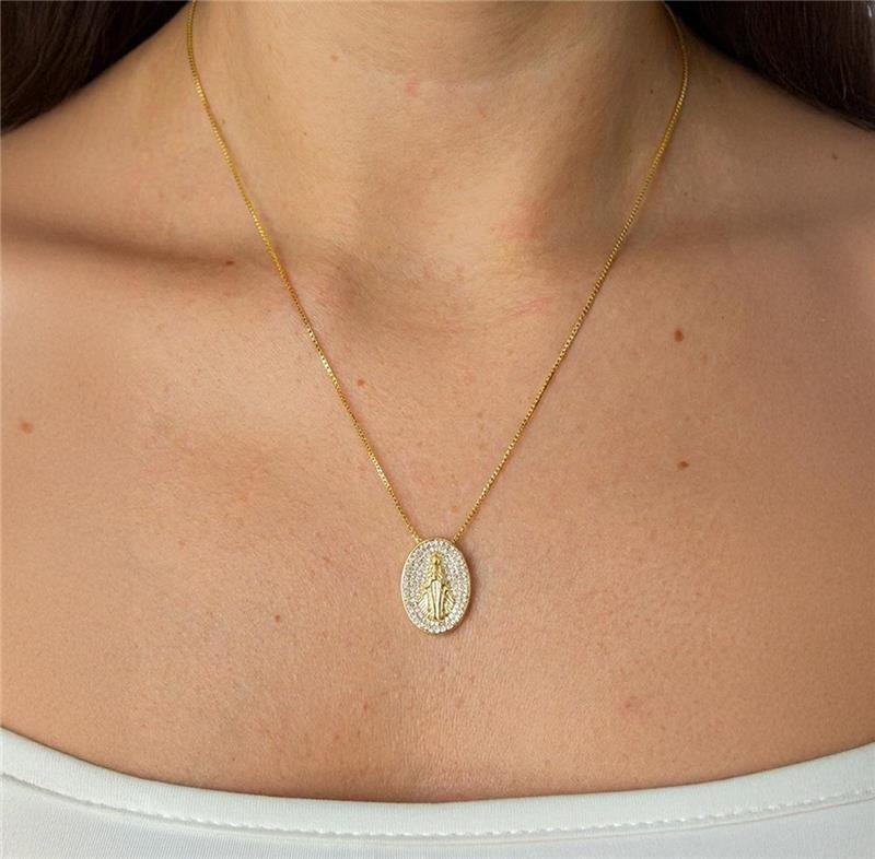 GARGANTILHA FOLHEADA N.S.APARECIDA CRAVEJADA