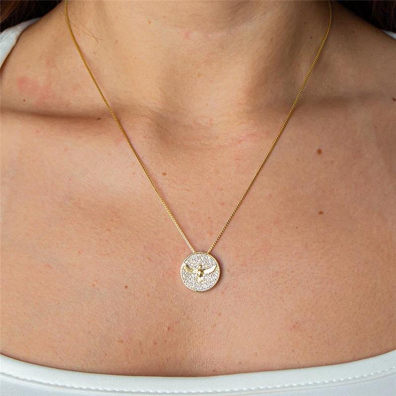 GARGANTILHA FOLHEADA ESPÍRITO SANTO CRAVEJADO