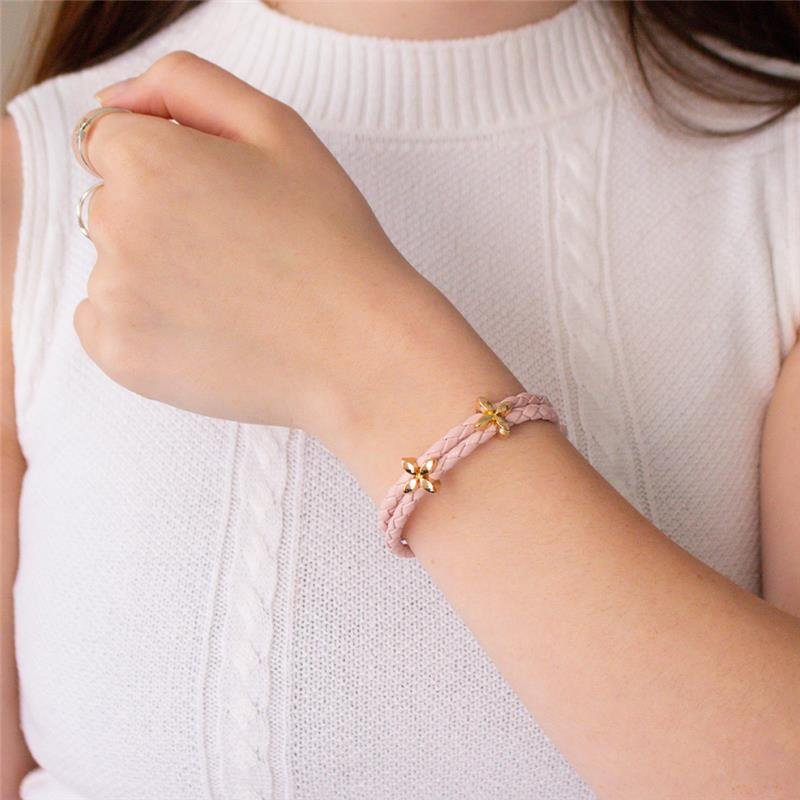 PULSEIRA FOLHEADA COURO M 18CM PINK - SEM GARANTIA