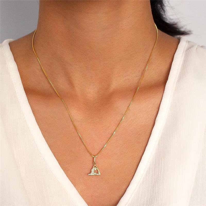 GARGANTILHA FOLHEADA YOGA COM ZIRCÔNIA - 45CM