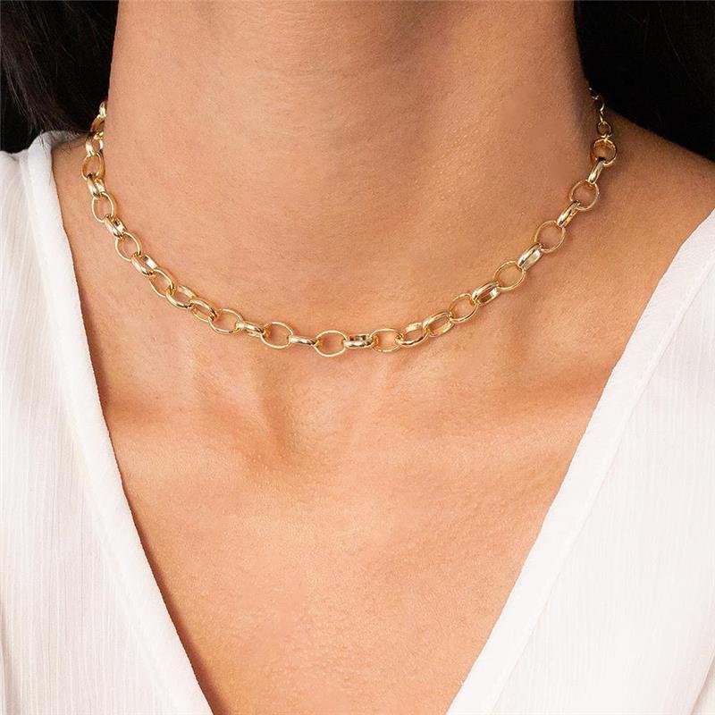 GARGANTILHA CHOKER FOLHEADA - 30 CM