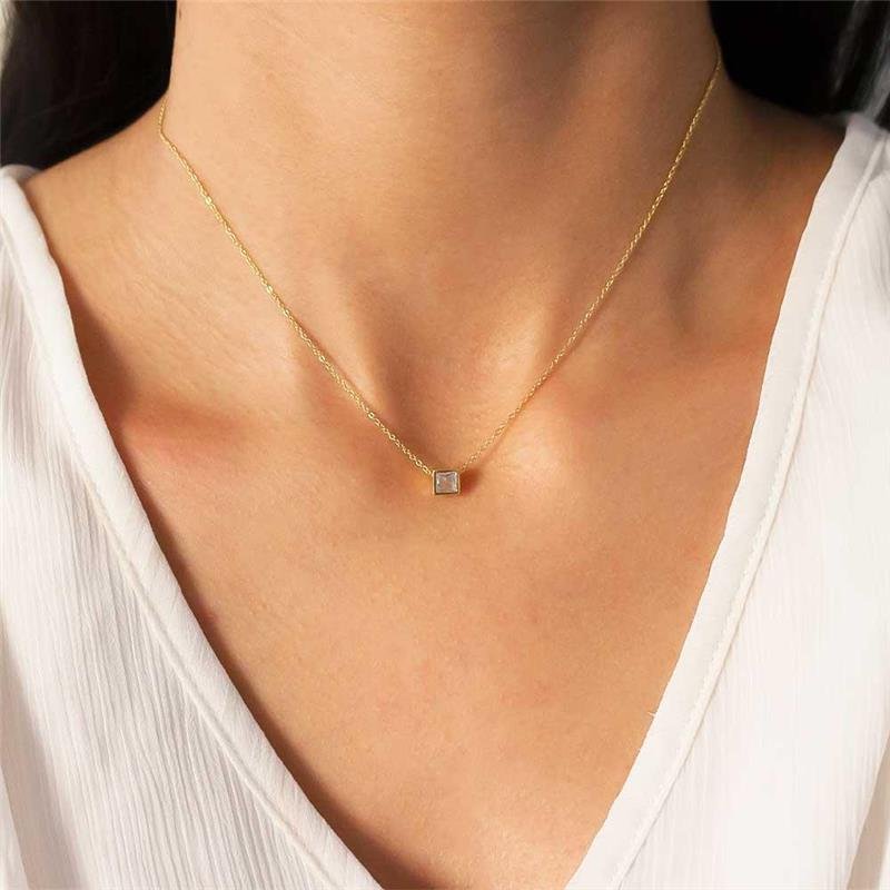 GARGANTILA FOLHEADA PONTO DE LUZ QUADRADO - 40CM