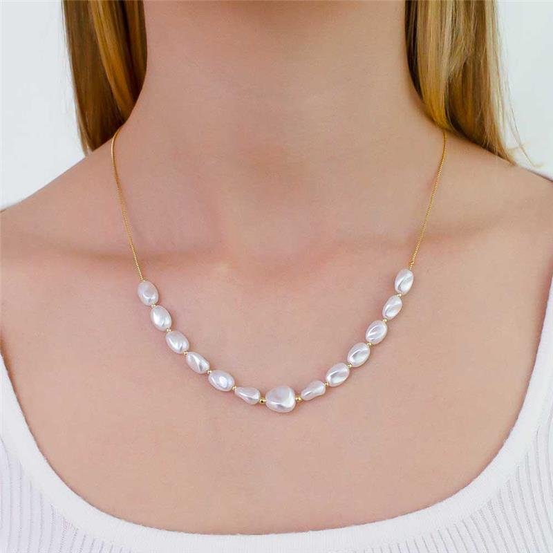 GARGANTILHA FOLHEADA PÉROLA 