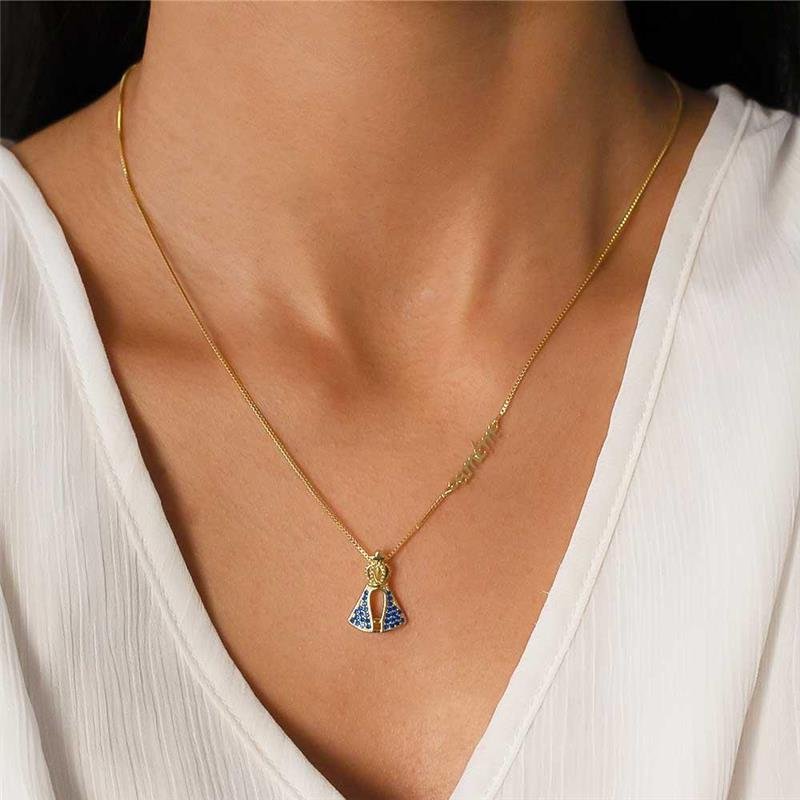 GARGANTILHA FOLHEADA NOSSA SENHORA APARECIDA