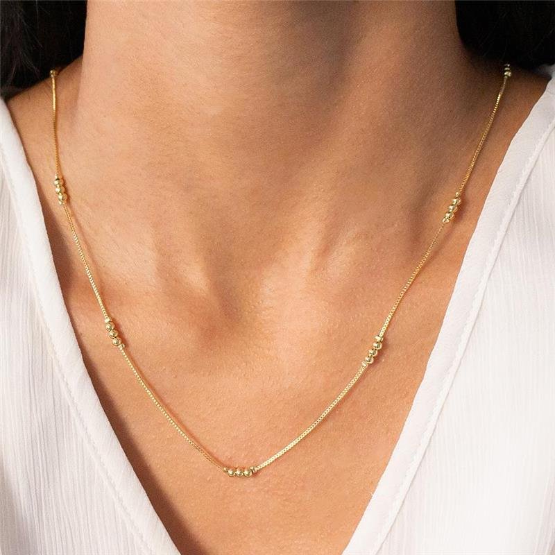 GARGANTILHA FOLHEADA MINI ESFERAS - 60 CM 