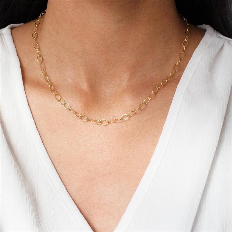 GARGANTILHA FOLHEADA ELOS OVAL