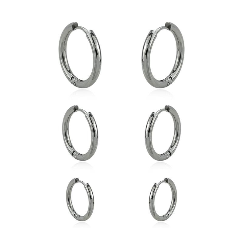 ARGOLA EM AÇO TRIO LISO