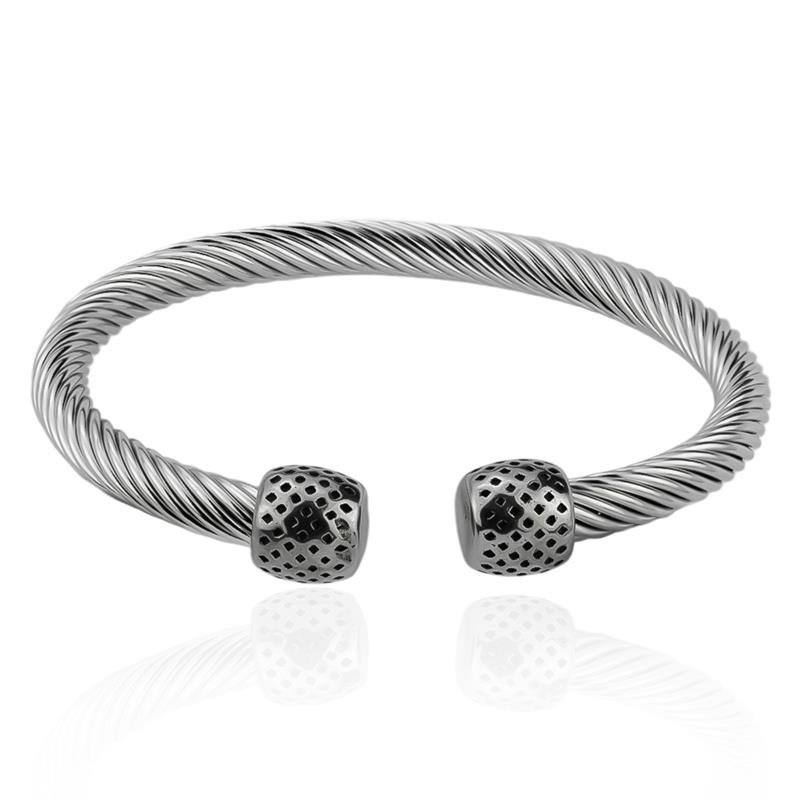 BRACELETE EM AÇO TORCIDO ABERTO