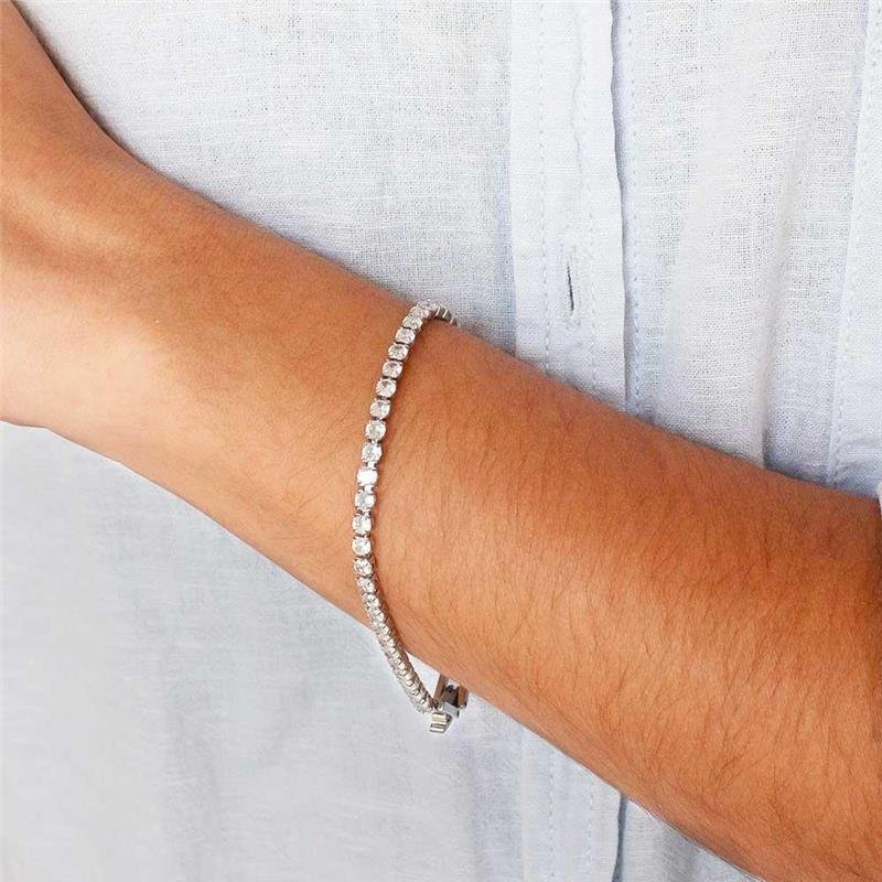 PULSEIRA EM AÇO ZIRCÔNIA E 18 CM