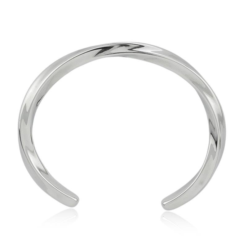 BRACELETE EM AÇO TORCIDO LISO 