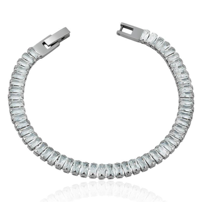 PULSEIRA EM AÇO RIVIERA BAGUETE 