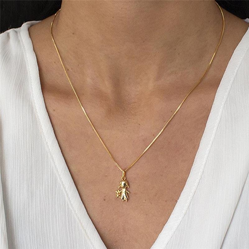 GARGANTILHA FOLHEADA MENINA LISA