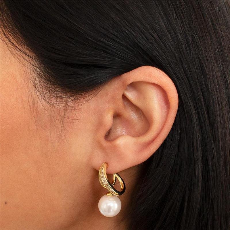 SEMI-ARGOLA FOLHEADA CRAVEJADA PÉROLA SHELL