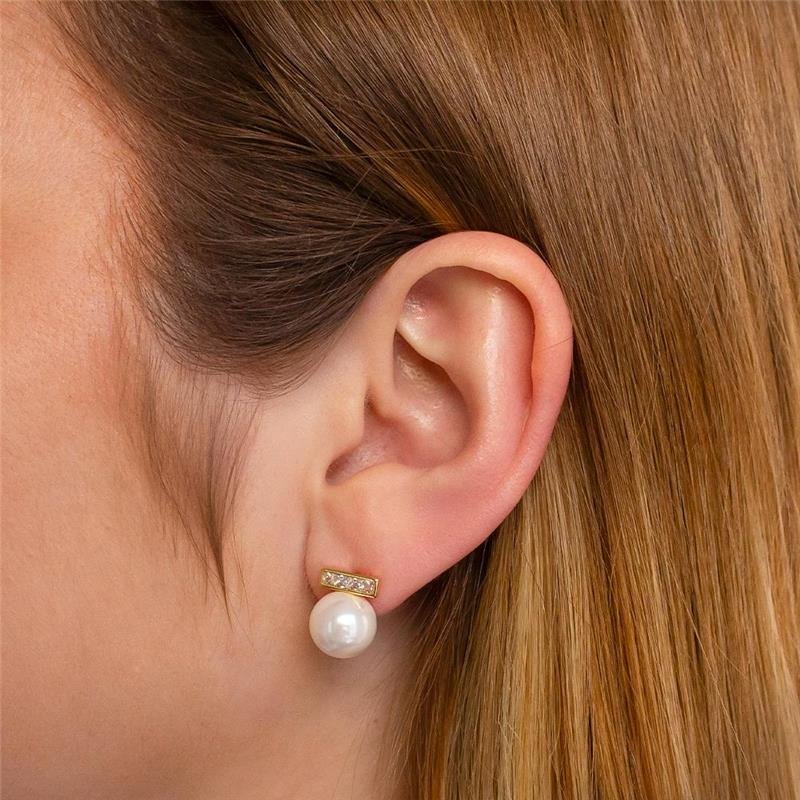 BRINCO FOLHEADO CRAVEJADO PÉROLA SHELL