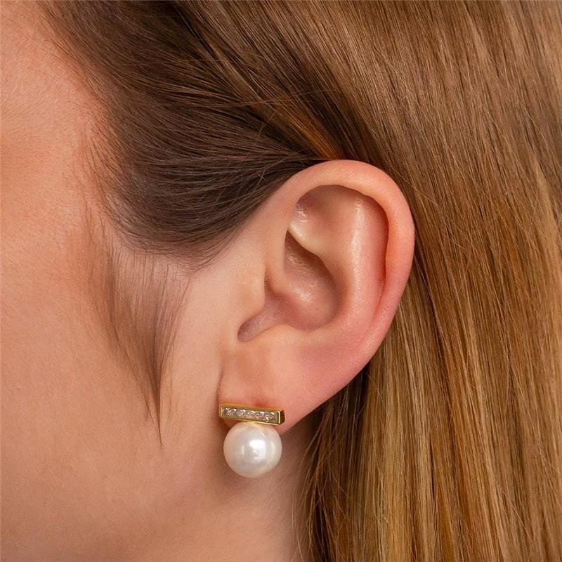 BRINCO FOLHEADO CRAVEJADO PÉROLA SHELL