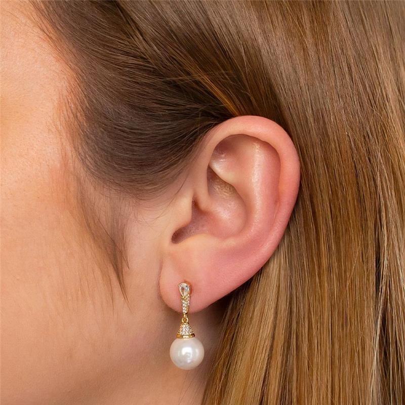 BRINCO FOLHEADO CRAVEJADO PÉROLA SHELL