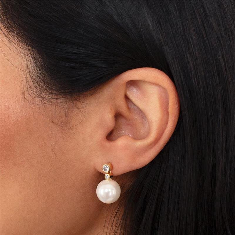 BRINCO FOLHEADO PÉROLA SHELL PONTO DE LUZ