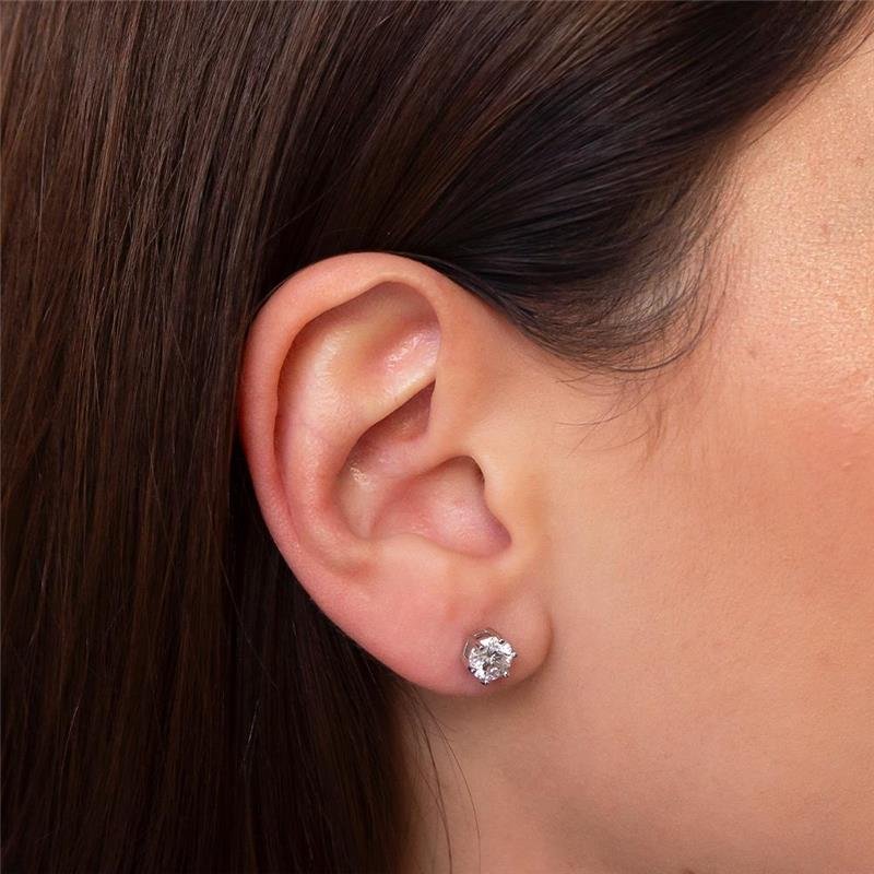 BRINCO PEDRA CIRCULAR MOISSANITE PRATA 925 | ACOMPANHA PORTA JOIAS