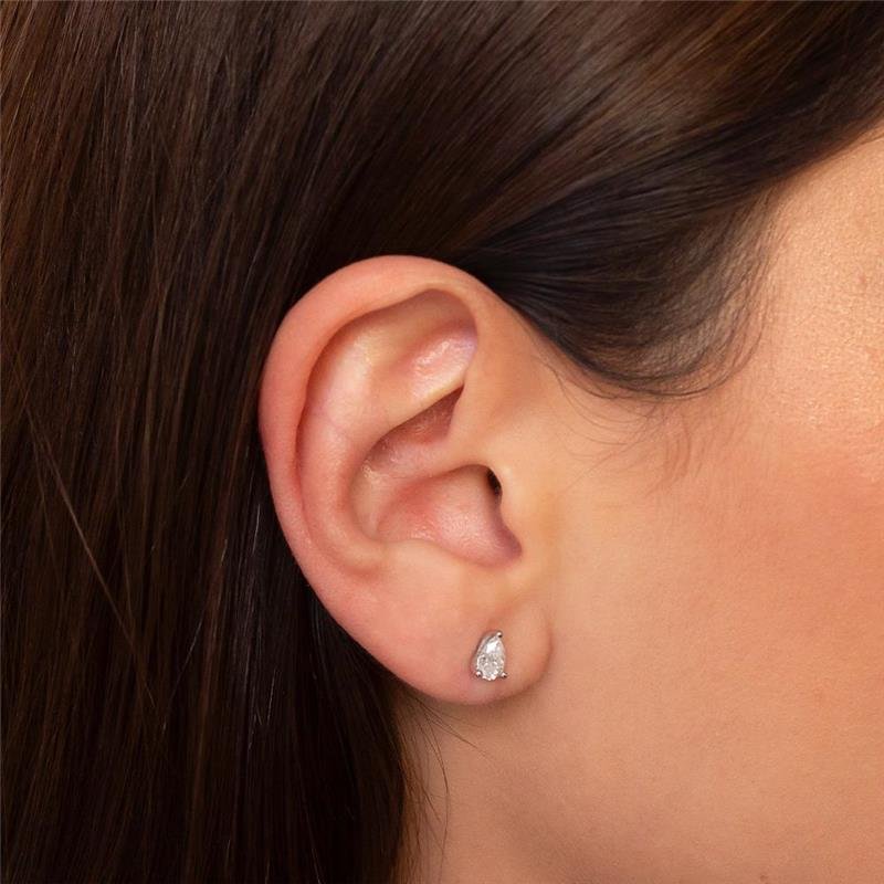 BRINCO PEDRA GOTA MOISSANITE PRATA 925 | ACOMPANHA PORTA JOIAS