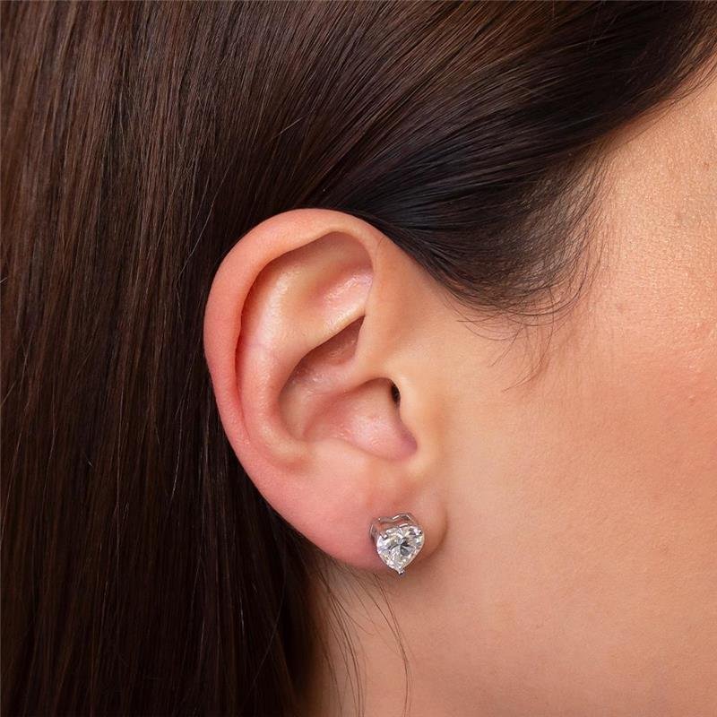 BRINCO PEDRA CORAÇÃO MOISSANITE PRATA 925 | ACOMPANHA PORTA JOIAS