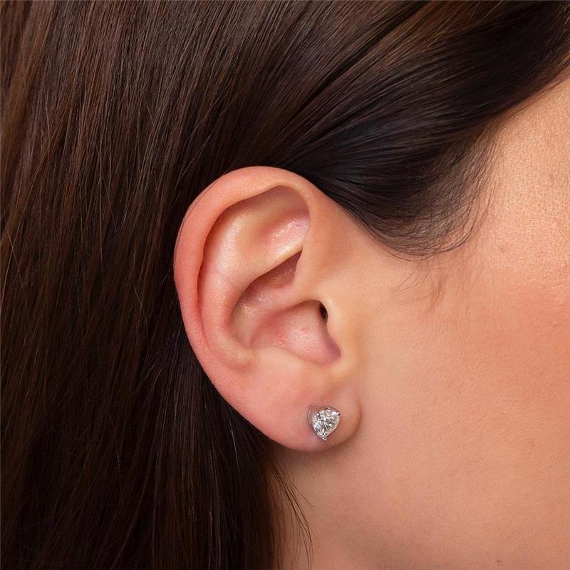 BRINCO PEDRA CORAÇÃO MOISSANITE PRATA 925 | ACOMPANHA PORTA JOIAS