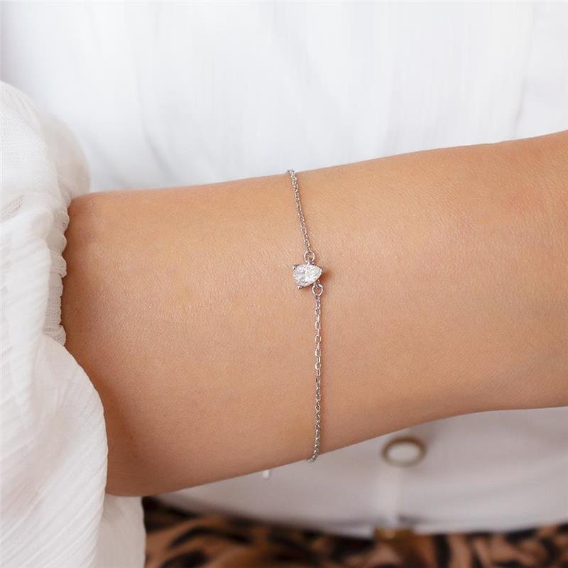 PULSEIRA PEDRA GOTA MOISSANITE PRATA 925 | ACOMPANHA PORTA JOIAS
