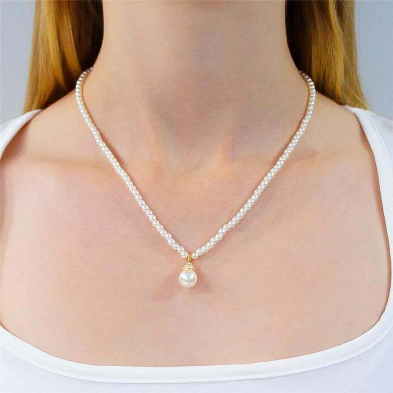 GARGANTILHA FOLHEADA PÉROLAS