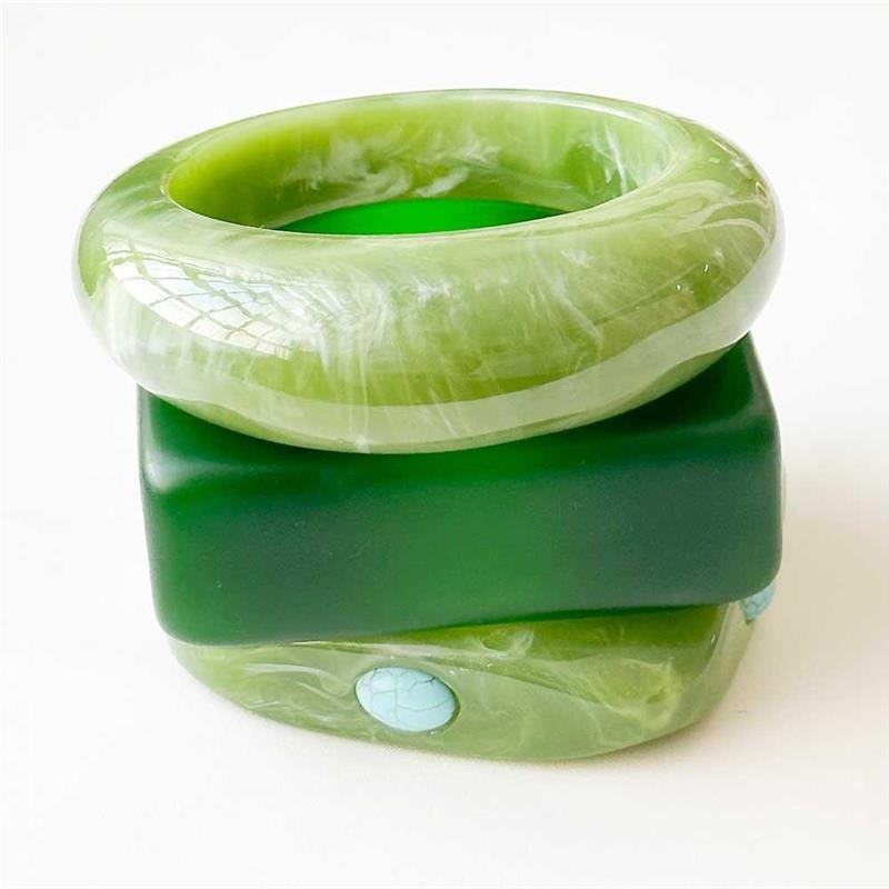 BRACELETE TRIO RESINA VERDE