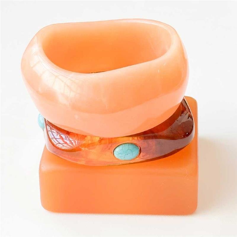 BRACELETE TRIO RESINA TONS QUENTES