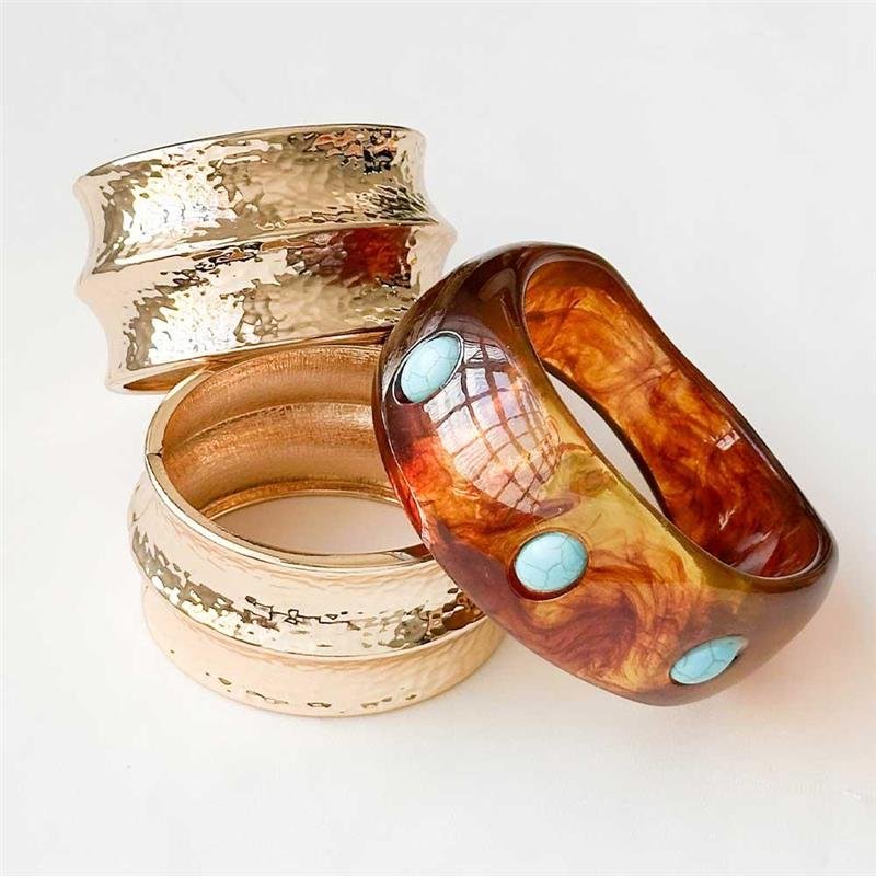 BRACELETE TRIO MARTELADO COBRE