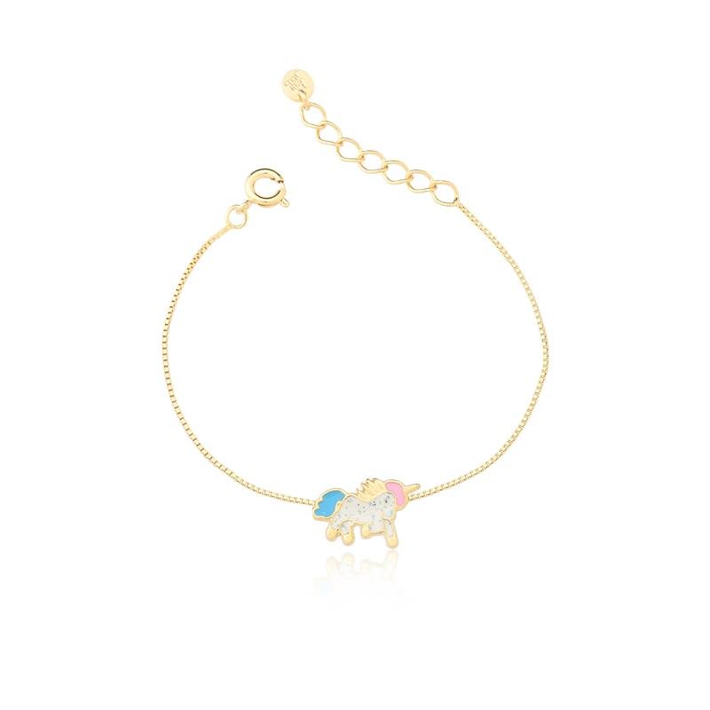 PULSEIRA FOLHEADA UNICÓRNIO COM GLITER - INFANTIL