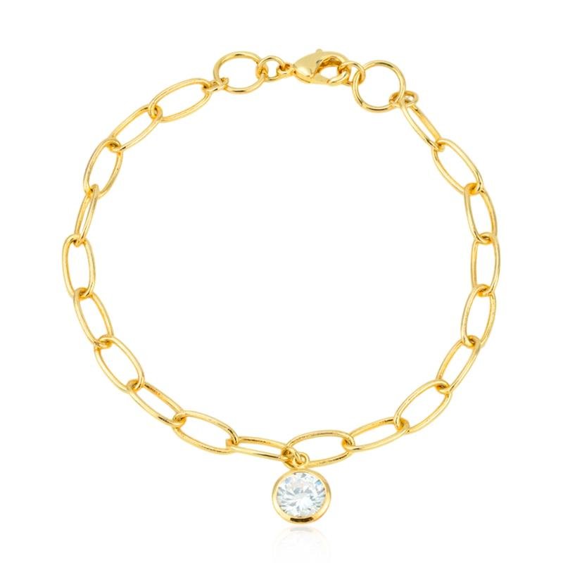 PULSEIRA FOLHEADA ELOS PONTO DE LUZ 