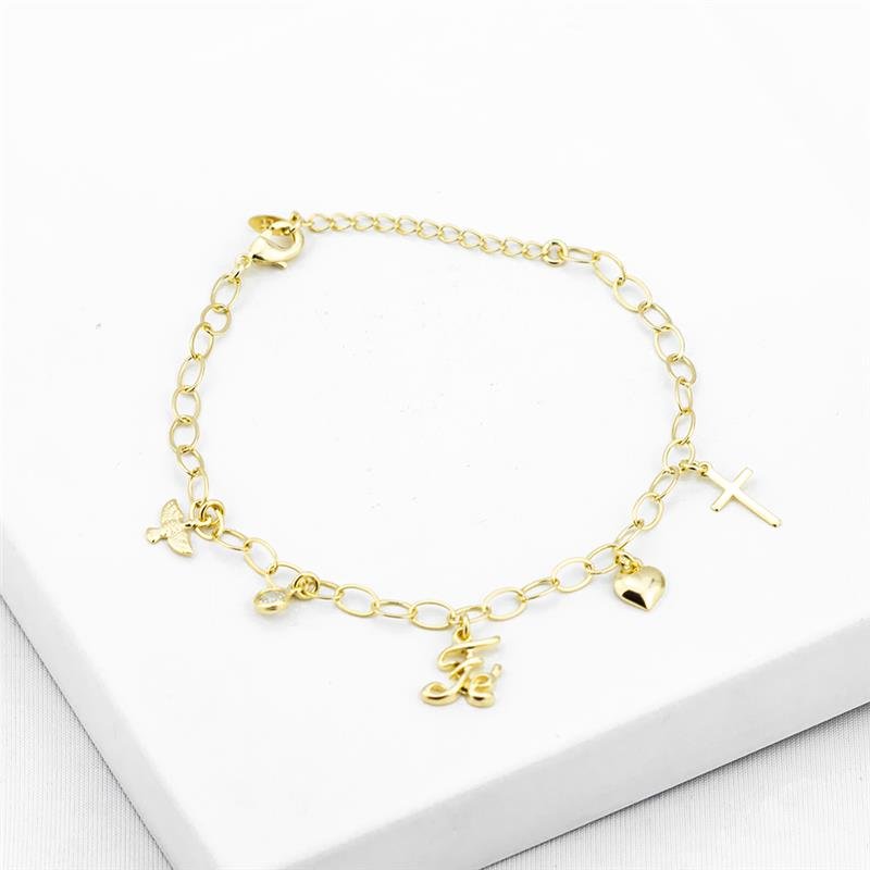 PULSEIRA FOLHEADA FE PINGENTES
